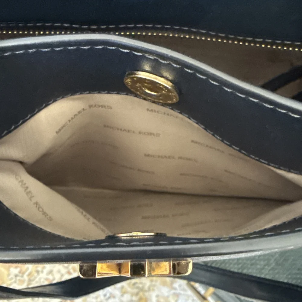 Michael Kors Mott Medium Tote Leather Admiral Blue Shoulder Bag